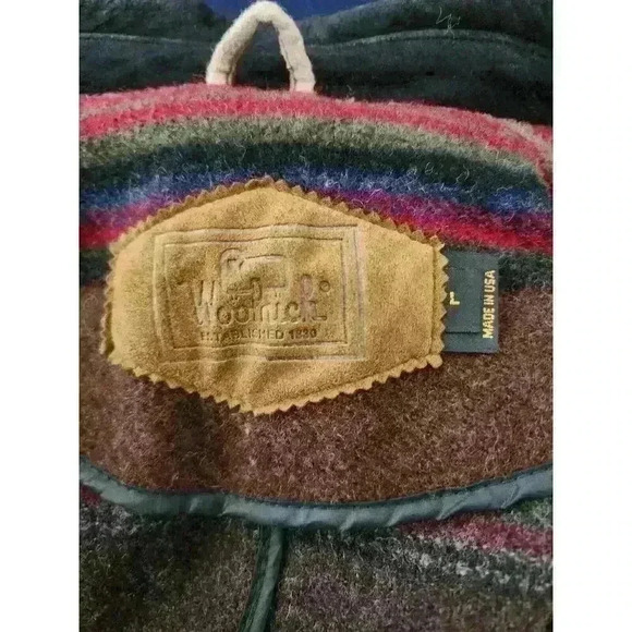 Vintage Woolrich Women’s Striped Wool Southwestern Aztec Long Coat Size‎ L Indie - Picture 6 of 6